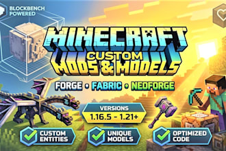 create custom blockbench 3d minecraft models animations mobs bosses and textures