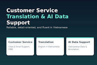 provide customer service, translation, and ai data support