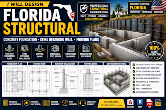 design florida structural concrete foundation steel retaining wall footing plans