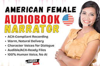 record your historical, memoir audiobook as an american english female narrator