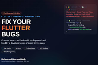 fix flutter app bugs errors and crashes for android and ios