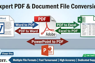 convert pdf to word, pdf to excel, or CSV manual typing