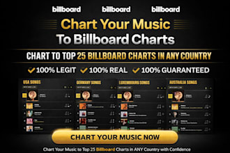 chart your music to top 25 in billboard hot 100 chart