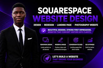 squarespace website design squarespace redesign landing page photography website