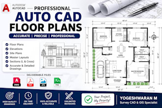 create professional autocad floor plans and engineering drawings