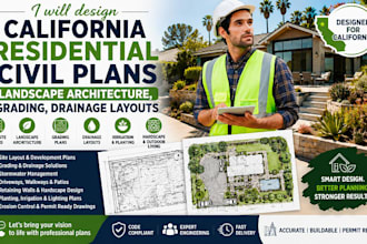 design california residential civil plan landscape architecture grading drainage