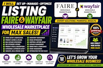 set up manage optimize listing faire wayfair wholesale marketplace for max sales