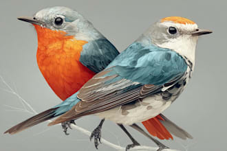 draw birds illustration for you