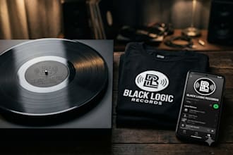design a premium dj, band, record label or music brand logo, record label brand