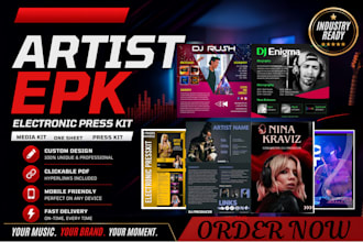 do artist epk design one pager musician epk electronic dj press kit artist flyer