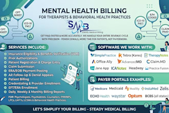 do mental health medical billing, coding and credentialing