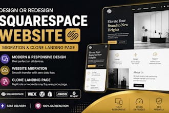 design or redesign squarespace website migration  clone squarespace landing page