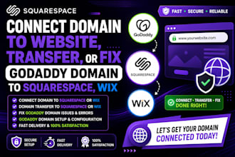 connect domain to website transfer or fix godaddy domain to squarespace wix
