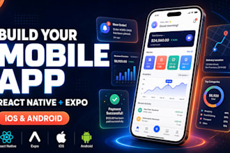 develop a production ready react native expo app for ios, android develop