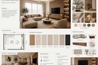 create an interior design concept and mood board