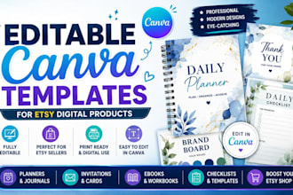design editable canva templates for etsy digital products