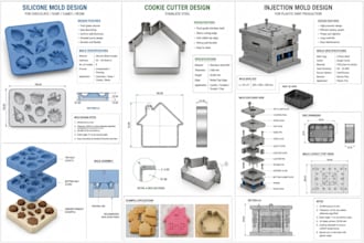create professional silicone mold, cookie cutter, and injection mold designs