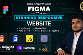 convert figma to responsive html tailwind css website