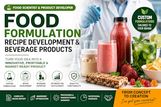 develop custom food formulation, recipe development, and beverage products