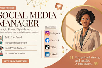 be your professional social media manager for facebook, instagram, tiktok