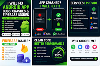 fix android app bugs crashes and firebase issues