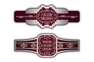 do premium cigar label, cigar logo, cigar band and cigar box design