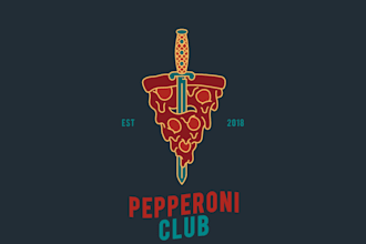 make a modern pizza, burger slice logo