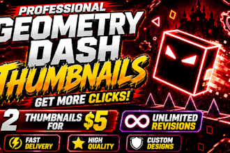 design professional gd gaming youtube and cartoon roblox thumbnails