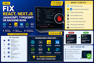 fix react nextjs javascript typescript or backend bugs