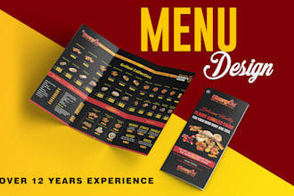 design a beautiful restaurant menu