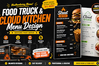 design a menu for food trucks and cloud kitchens