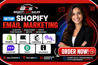 setup shopify klaviyo email marketing mailchimp privy postscript brevo omnisend