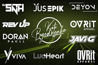 dj music, typography, brand artist, rap rock, hiphop, signature or band logo