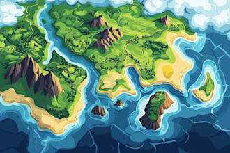 draw vector map in illustrator