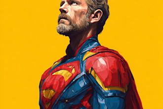 illustrate a superhero comic cover art