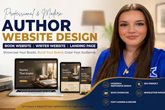 design a modern author website, book website, writer website