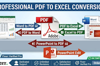 convert pdf to word, pdf to excel, or CSV manual typing