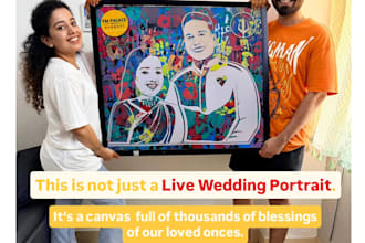 paint live portraits at weddings, parties and corporate events