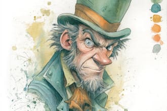 draw custom watercolor character art