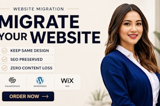 move migrate squarespace wordpress wix shopify website with same design and SEO