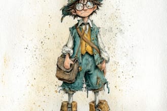 illustrate your character in a watercolor style