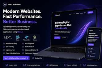 a modern nextjs website web app react and frontend