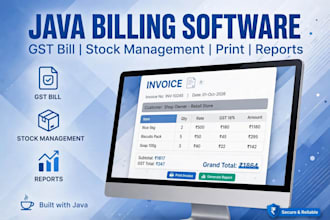 develop java  billing software for shop