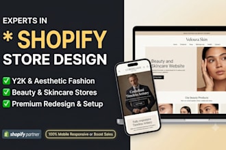 build y2k shopify online store fashion website esthetician beauty website design