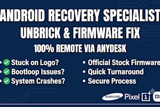 fix bootloop, soft brick, and flash official firmware on android remotely