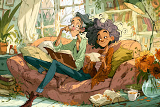 make a disney children cartoon illustration