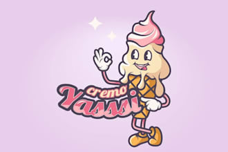 do modern logo for ice cream candy chocolate bakery sweets