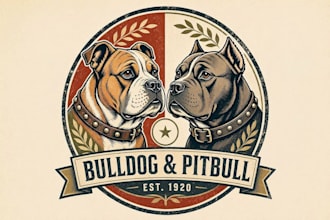 make high quality vintage dog bulldog pitbull logo
