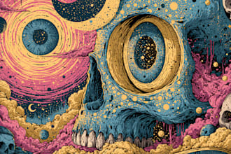 do amazing stoner art, psychedelic, weed unique style