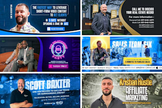 design facebook cover, youtube banner, linkedin, twitter header